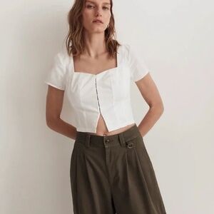 NWT Madewell Poplin Hook-Front Top Sz. 2